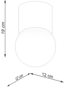 Plafoniera bianca/di colore naturale con paralume in vetro ø 12 cm Surtur – Sollux
