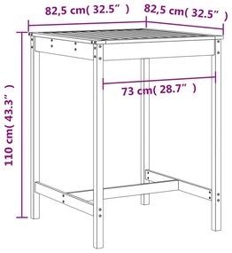 Set Bar da Giardino 5 pz Bianco in Legno Massello di Pino