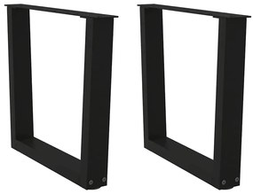 Gambe Per Tavolo Da Pranzo A V 2 Pz Nero 60x(42-43,3)cm Acciaio /