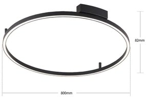Brilagi - Lampada a LED dimmerabile PORTOFINO LED/60W/230V Ø 80 cm nera + telecomando