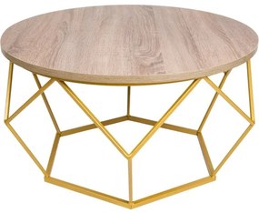 Tavolino DIAMOND 40x70 cm oro/marrone