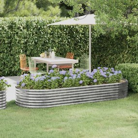 Letto Giardino Acciaio Verniciato Polvere 249x100x36cm Argento /