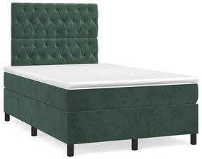 Giroletto A Molle Con Materasso Verde Scuro 120x190 Cm Velluto /