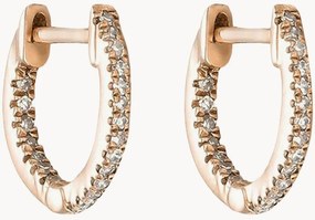 Orecchini in oro rosa con diamanti Perfect Créoles, 0,08 carati