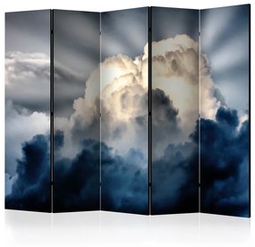 Paravento Raggi nel cielo II (5 parti) - sole e nuvole contro il cielo