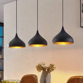Lampada a sospensione Elamira Lindby, dimmerabile, Nero, Soggiorno / Sala da pranzo, Metallo, Moderno, Lampada a sospensione