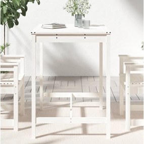 Tavolo da giardino bianco 121x82,5x110cm legno massello di pino