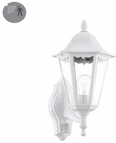 Applique classico da esterno Navedo bianco con sensore di movimento IP44 1X E27 EGLO