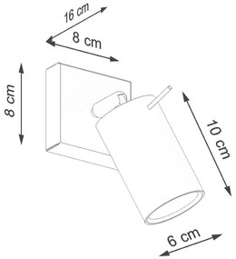 Lampada da parete in argento Etna - Sollux