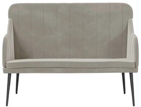 Panca grigio chiaro 110x76x80 cm in velluto