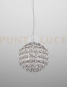 Giogali sospensione 50 cristallo argento e cromo lucido 3 luci atta...