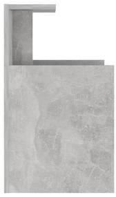 Comodino Grigio Cemento 40x35x60 cm in Legno Multistrato