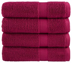 Asciugamani Da Bagno Solund 4 Pz Bordeaux 100x150cm 600gsm /