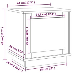 Comodini 2 pz Grigio Cemento 44x35x45 cm in Legno Multistrato