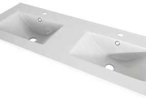 Lavabo a incasso rettangolare H 1.8 cm in porcellana bianco