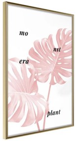 Poster  Pale Pink Monstera  Cornice Quadri Cornice d'oro, Larghezza x Altezza Home decor 40x60