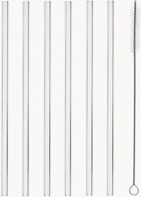 Set di 6 cannucce in vetro borosilicato Basic