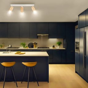 Brilagi - Faretto SELE 3xGU10/30W/230V bianco/decorazioni in rovere