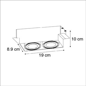 Faretto incasso bianco GU10 orientabile e inclinabile senza cornice 2 luci - Oneon
