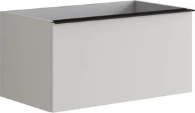 Mobile da bagno da fissare sotto lavabo L 80 x H 40 x P 45.5 cm grigio, 2 cassetti Pixel plain