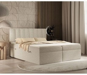 Letto boxspring beige con contenitore 180x200 cm Novento - Maison de Rêve