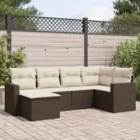 Set Divano da Giardino 6 pz con Cuscini Marrone in Polyrattancod mxl 92421