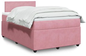 Giroletto A Molle Con Materasso Rosa 120x200 Cm İn Velluto /