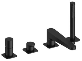Rubinetto per vasca getto laminare cristallino Air nero