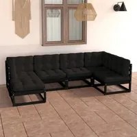 Set Divani da Giardino 6 pz con Cuscini Legno Massello di Pino 3076738