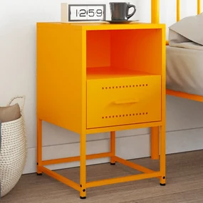 Comodino Giallo Senape 36x39x60,5 Cm İn Acciaio /