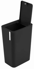Cestino bagno da 8 litri in plastica nera con coperchio Push