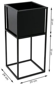 Portafiori 50x24 cm nero