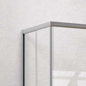 Box doccia 80x110 telaio argento opaco doppio scorrevole | KE-1000A - KAMALU