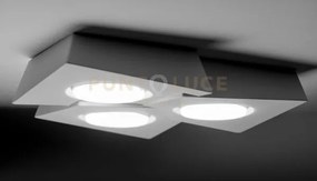 Anchise soffitto 3 luce in gesso bianco attacco gx53