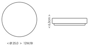 Ecolite W3090-12W/BI-Plafoniera LED da bagno LIRA LED/12W/230V IP44 bianco