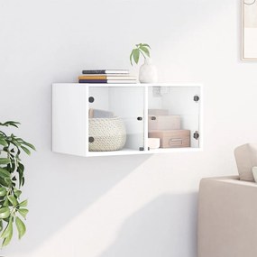 Mobile a muro con ante in vetro bianco 68,5x37x35 cm