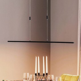 Lampada LED a sospensione Tolu di Quitani, nera, lunghezza 158 cm