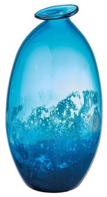 "L'Oca Nera" Vaso alto in vetro blu h 35