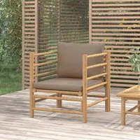 Divano da Giardino con Cuscini Tortora in Bambcod mxl 118646