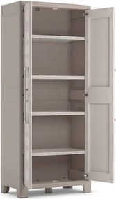 Armadio da Esterno 4 Ripiani 65x45x182H cm in Plastica Keter Excellence Alto Beige/Tortora...