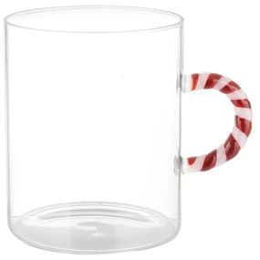 Mug natalizia in vetro 370 ml Candy Cane