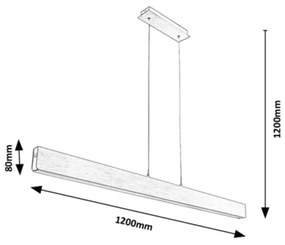 Rabalux 6670 - Lampadario LED dimmerabile su corda TITHANIA LED/24W/230V 120 cm