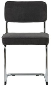 Sedia da pranzo grigio scuro in velluto a coste Rupert - Unique Furniture