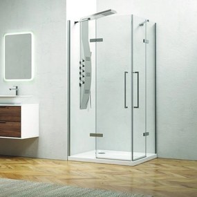 Kamalu - Cabina doccia 140x80 angolare doppio battente KT1000