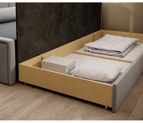 Divano grigio allungabile/con contenitore e rivestimento in ciniglia 214 cm Fulgeo – ELTAP