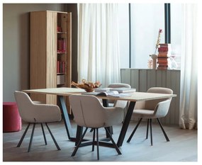 Armadio di colore naturale con effetto rovere 60x210x42 cm Gravure – WOOOD