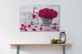 Stampa su tela – Bicicletta piena di rose