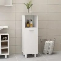 Armadio da Bagno Bianco Lucido 30x30x95 cm in Truciolato 802621