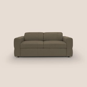 Kronos Divano con pouf estraibile poggiapiedi e poggiatesta reclinabili in morbida microfibra impermeabile T11 marrone