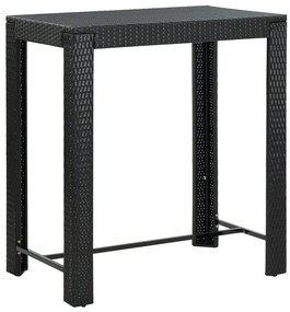 Tavolo da bar da giardino nero 100x60,5x110,5 cm polyrattan